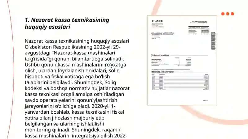 12. Sayyor soliq tekshiruvi: nazorat kassa texnikasi va hisob-kitob terminallari qo’llanilishini tekshirish 3