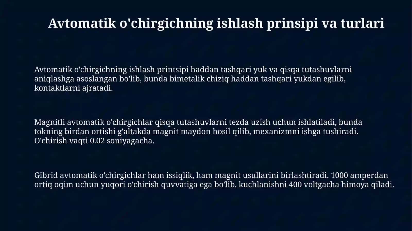Avtomatoʻchirgichlar ishlash prinsiplari 3