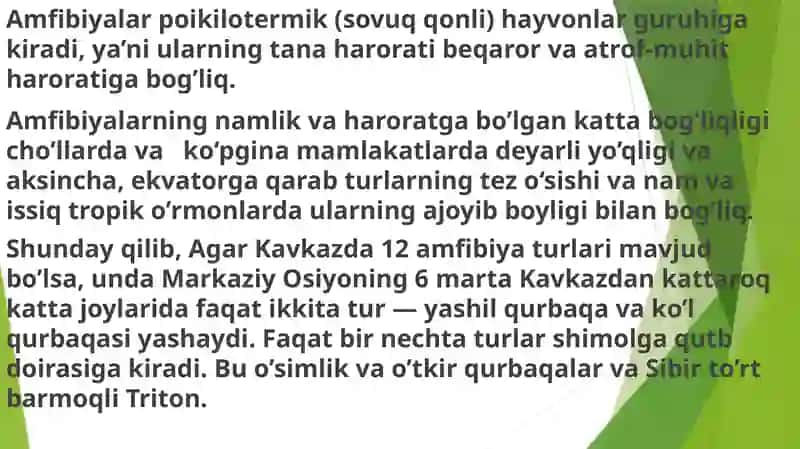 Amfibiyalar sinfining ekologiyasi va evolyutsiyasi 3