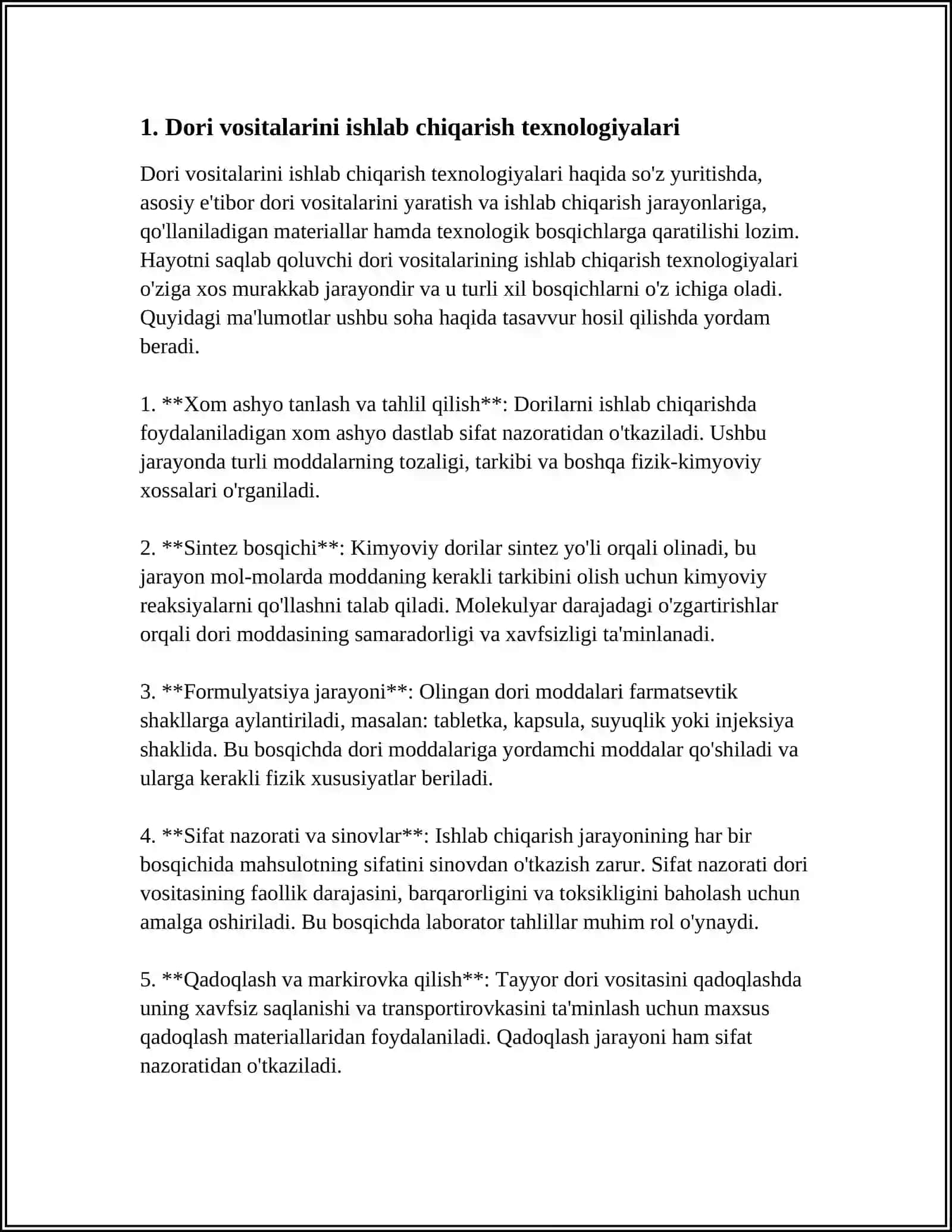 Dorilarini ishlab chiqarish texnologiyalari 3