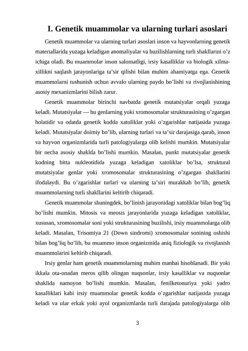 Genetik muammolar va ularning turlari asoslari 3