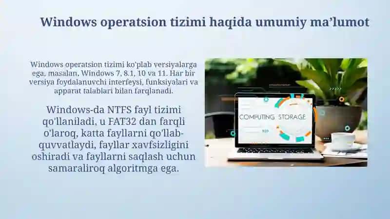 Windows operatsion tizimini o'rnatish 3