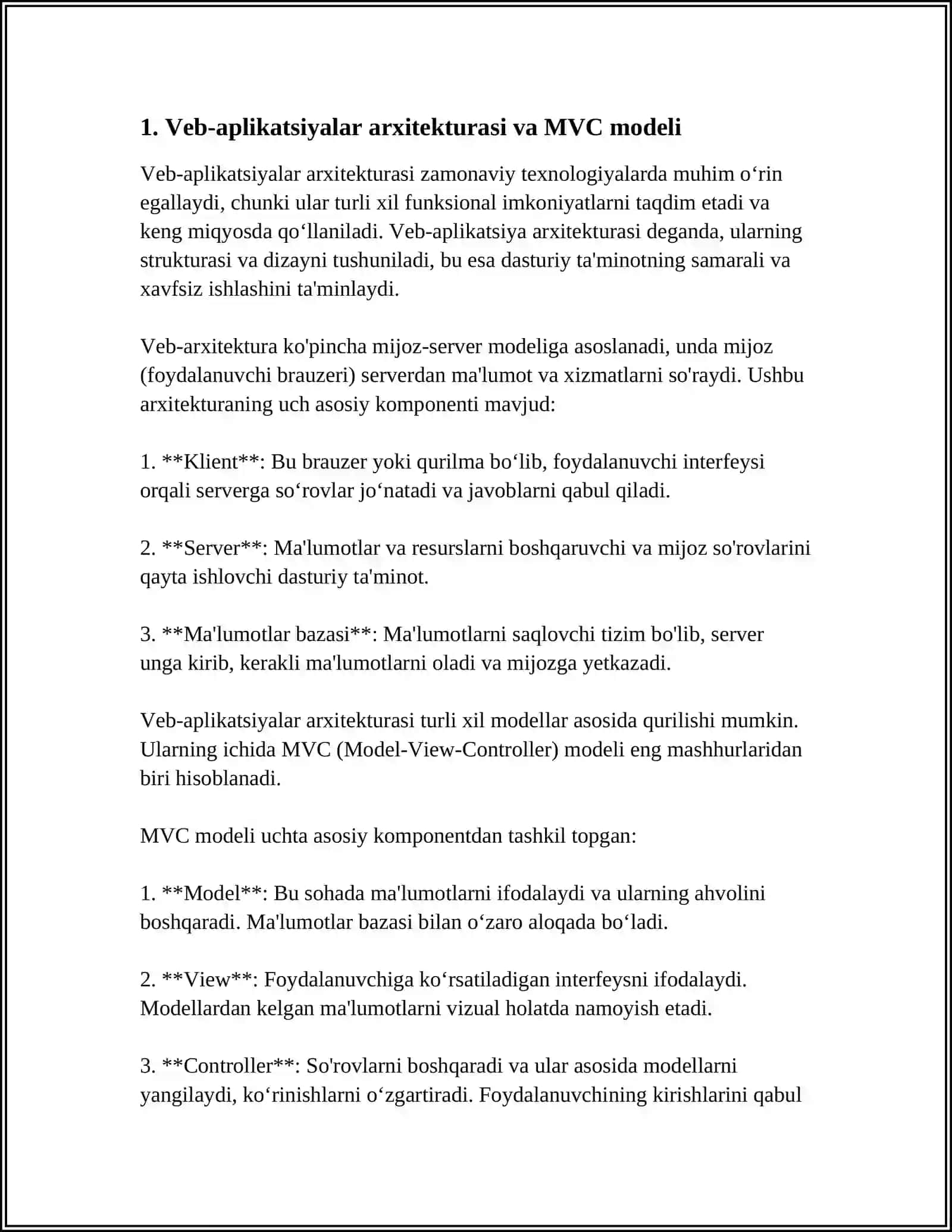 WEB DASTURLASHGAN ASOSLANGAN AMALIY TIZIMLAR 3