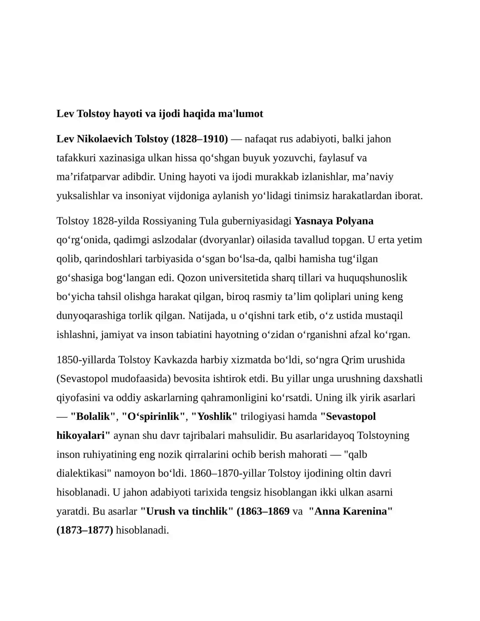 LEV TOLSTOYNING "IQRORNOMA" ASARIDAGI DINIY  E'TIQODLAR TAHLILI 3