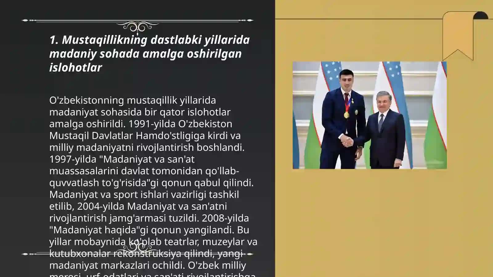 Mustaqillik yillarida Ózbekistondagi manaviy va madaniy taraqqiyot 3