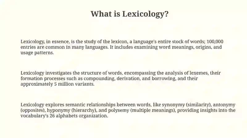 Lexicology.Introduction to the course 3