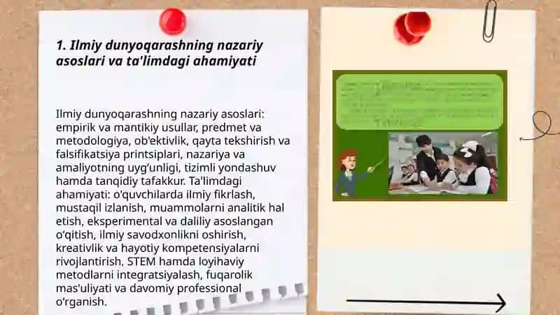 O'quvchilarning ilmiy dunyoqarashini shakllantirish 3