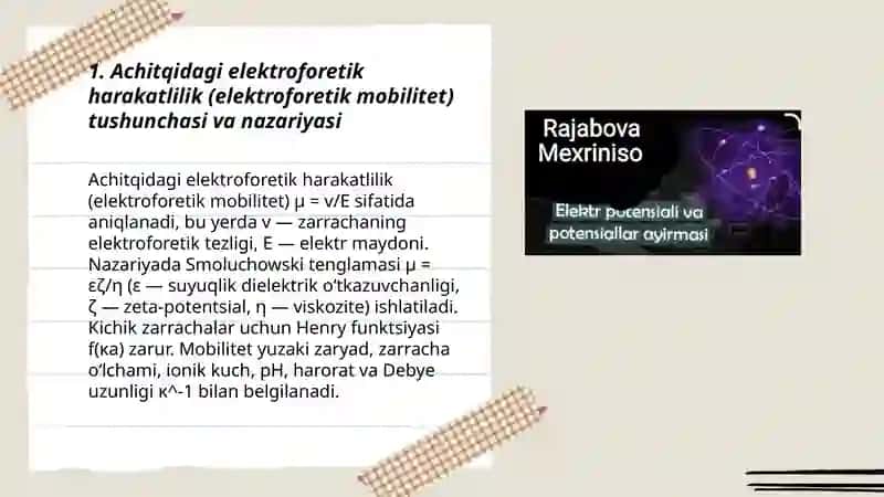 Achitqidagi elektroforetik va potensialini aniqlash 3