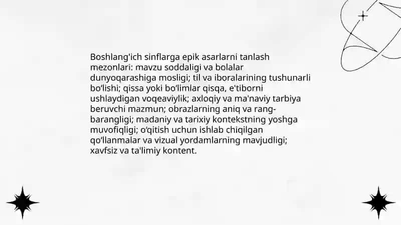 BOSHLANG'ICH SINFDA EPIK ASARLAR USTIDA ISHLASH METODIKASI 3