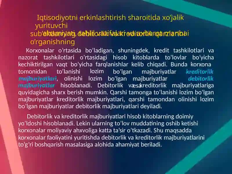 Kreditorlik qarzlar hisobi. 3