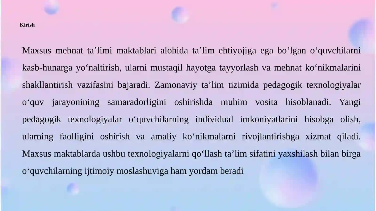 Maxsus Mehnat Taʼlimi Maktablarida Yangi Pedagogik Texnologiyalarning Qo‘llanishi 3