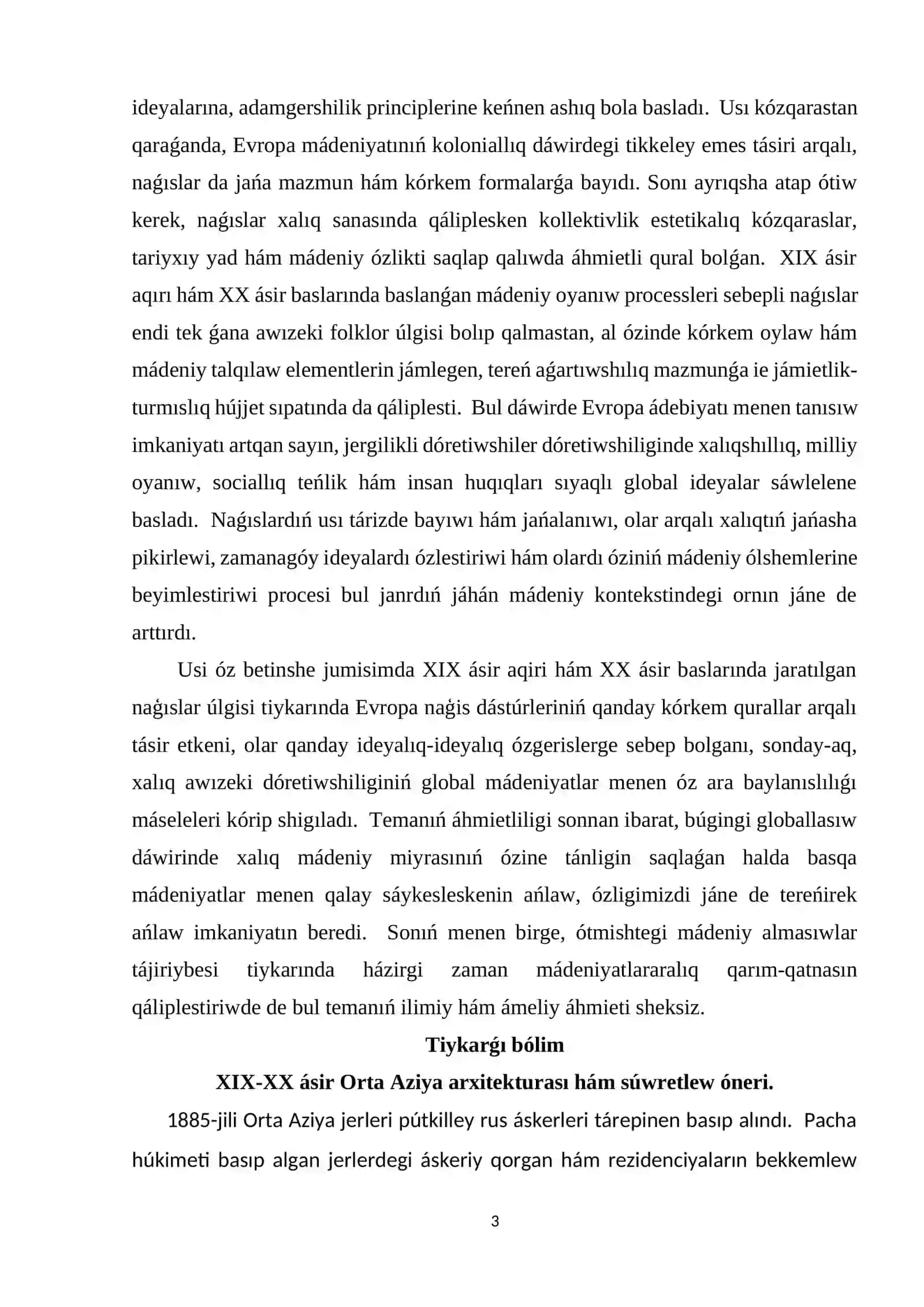 XIX ásir XX ásir baslarındaǵı naǵıslarda Evropa naǵıslarınıń tásiri 3