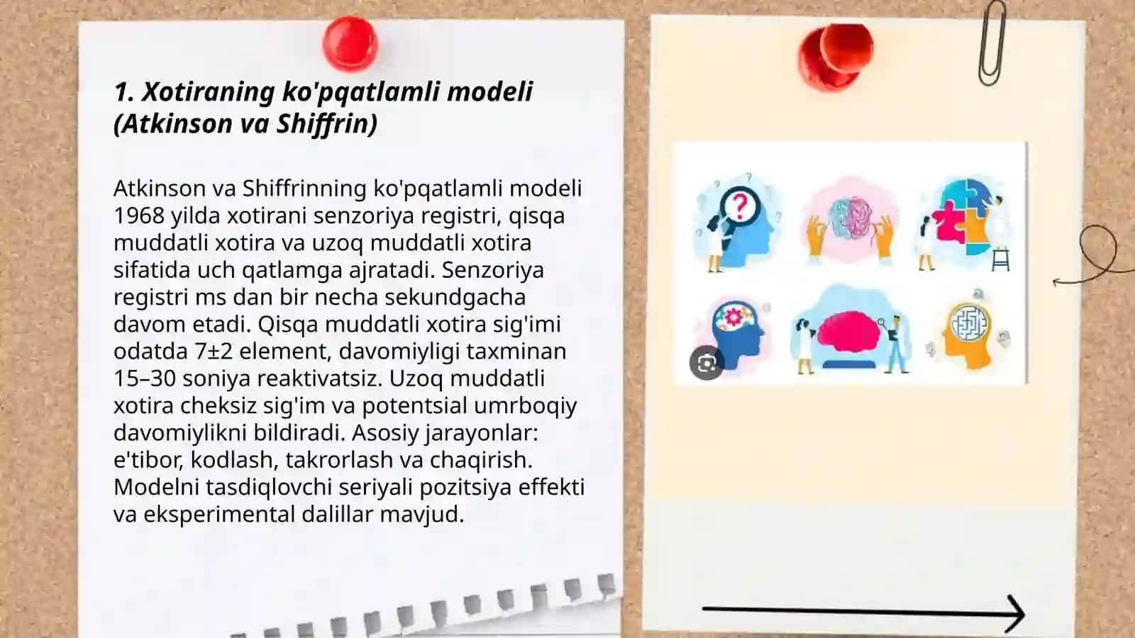 Kognitiv psixologiyada xotira tadqiqotlari 3