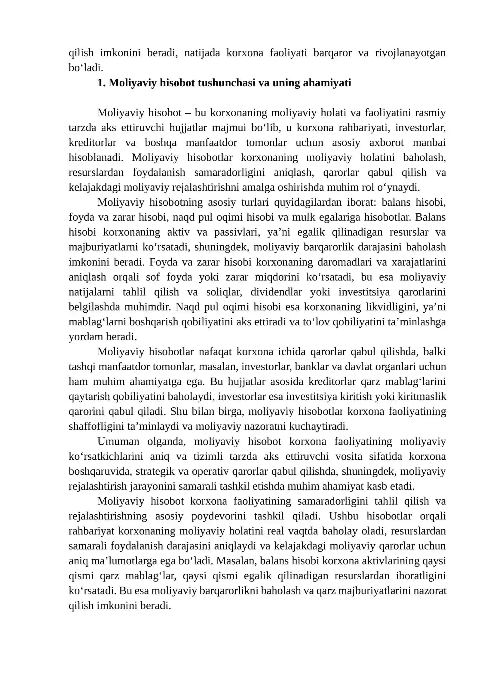MOLIYAVIY HISOBOT VA MOLIYAVIY REJALASHTIRISH O‘RTASIDAGI BOG‘LIQLIK 3