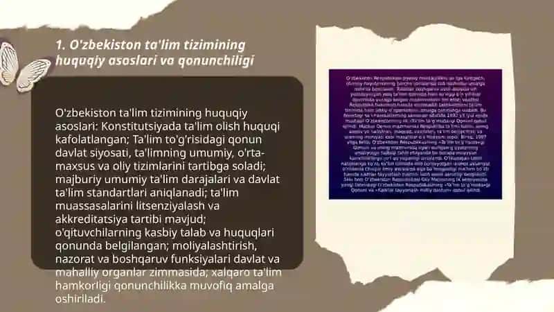 O'zbekiston Respublikasi taʼlim tizimi. Pedagogik kasbi va uning vazifalari 3