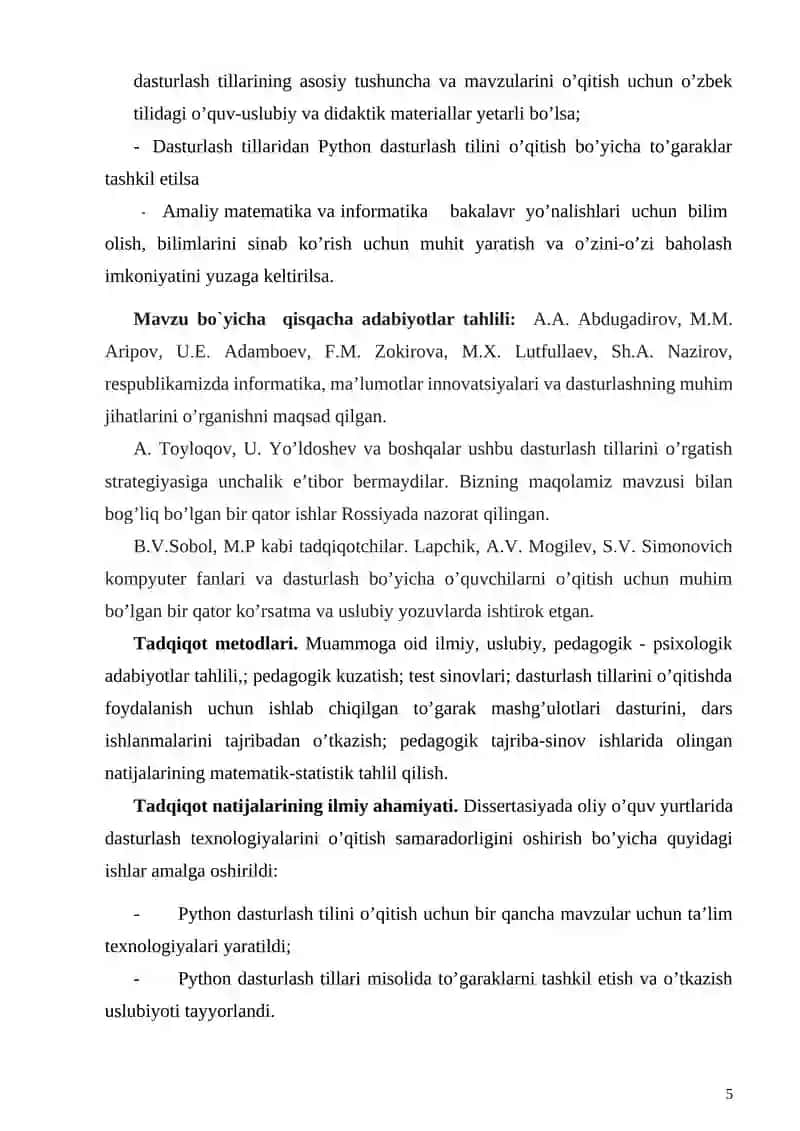 Magistrlik dissertatsiyasi mavzusining asoslanishi va dolzarbligi 3