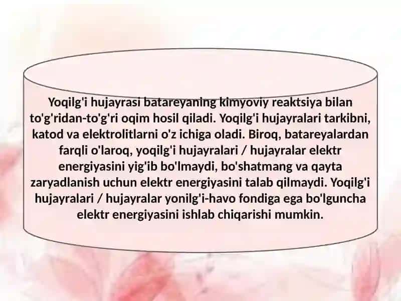 Yoqilg'i elementlari va hujayralar 3