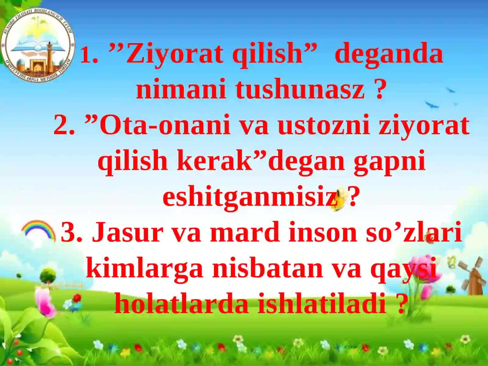 3-sinf Tarbiya fanidan Ziyorat odobi dars taqdimoti 3