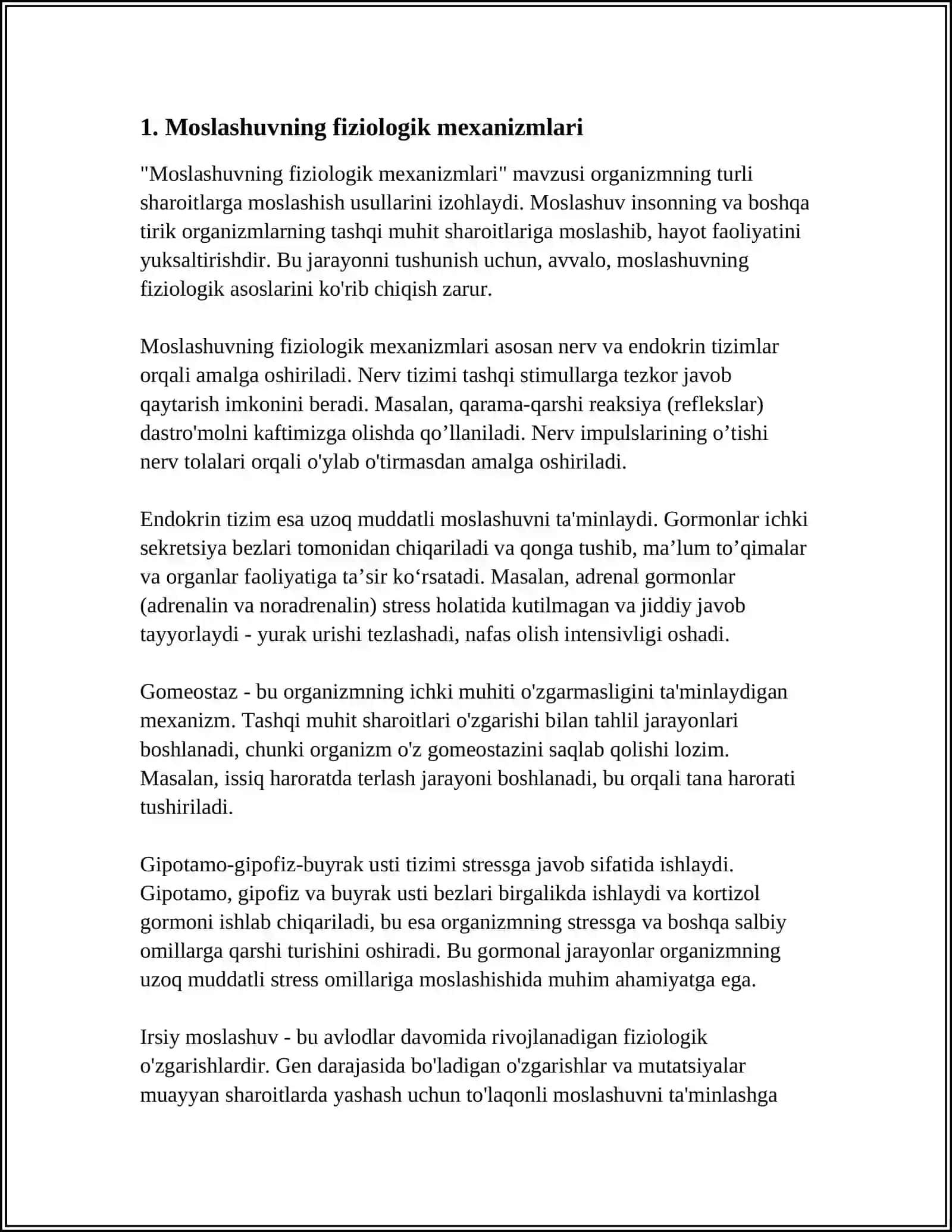 ADABTATSIYANING FIZIOLOGIK ASOSLARI 3