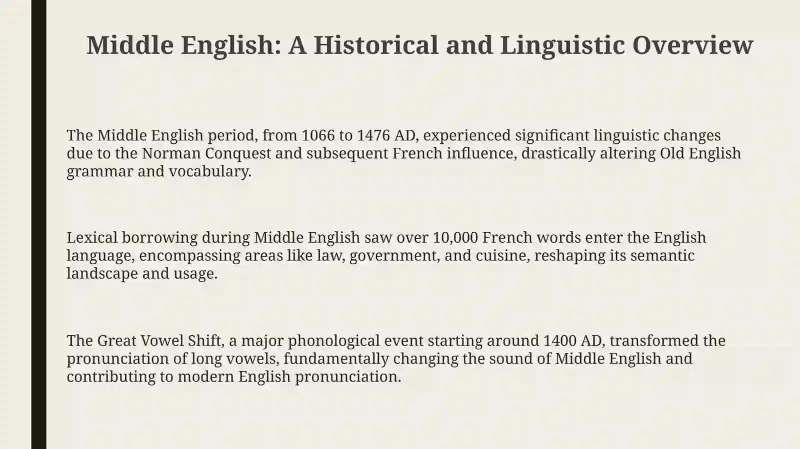 Middle English: A Linguistic Bridge (1066-1500) 3