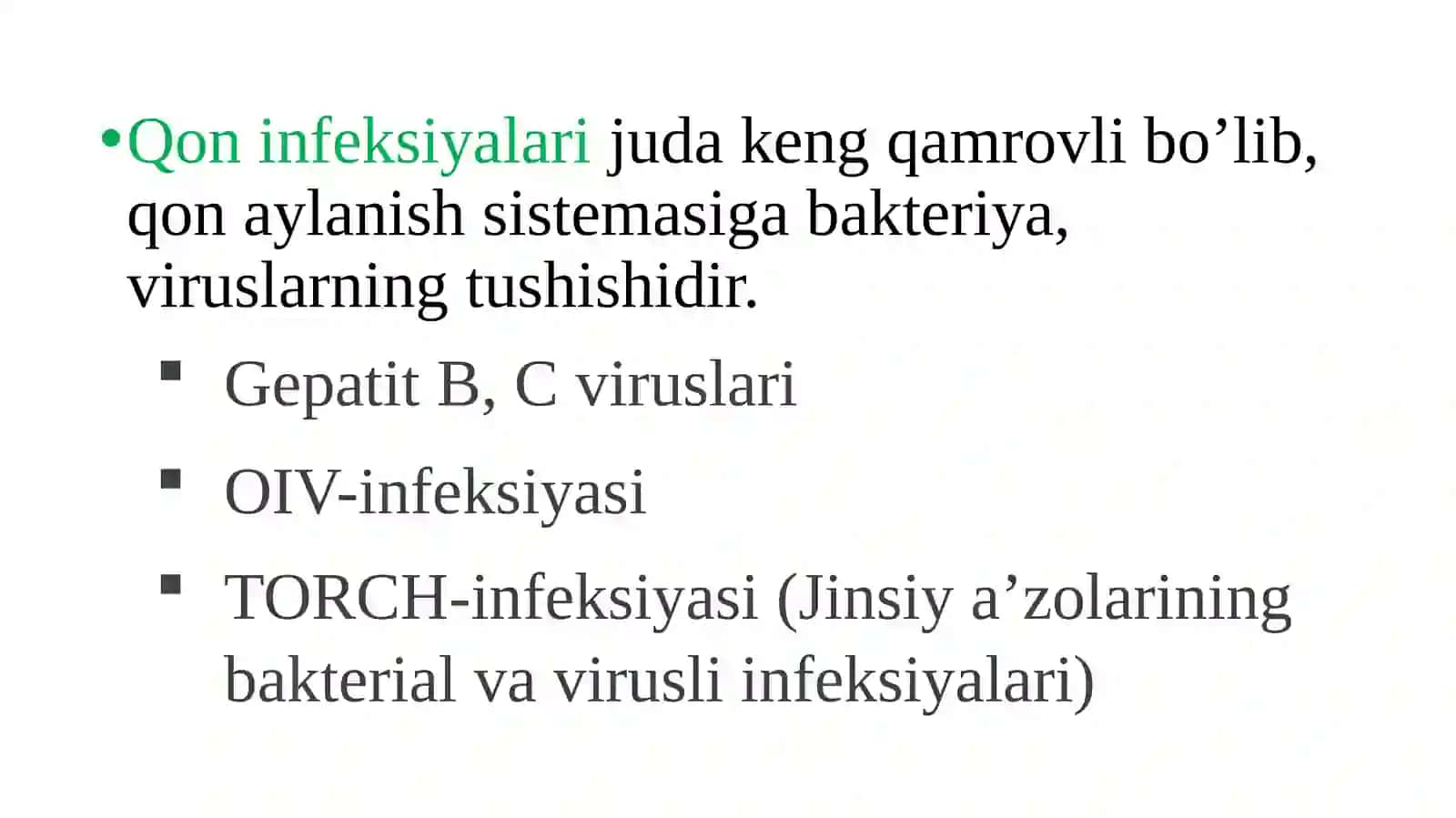 6-mavju: Qoninfeksiyalari 3