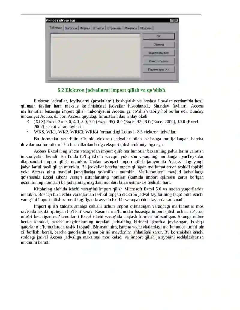 Jadvallarni import qilish 3