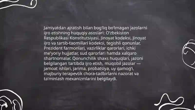 Jamiyatdan ajratish bilan bog‘liq bo‘lmagan jazolarni ijro etish 3