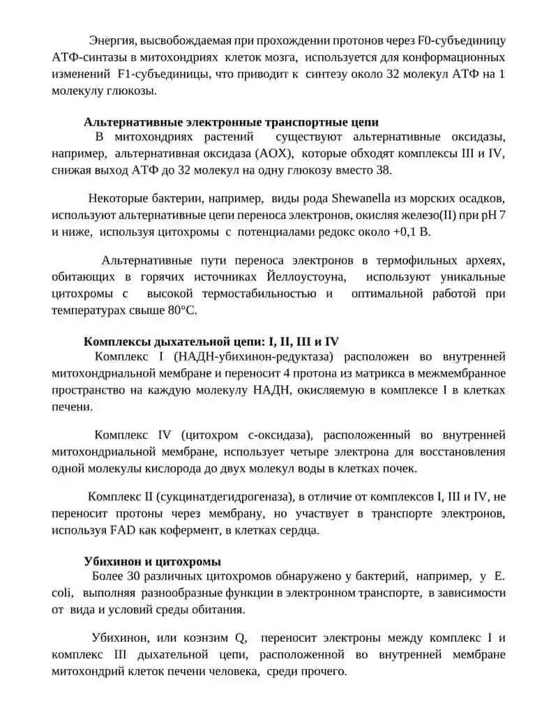 Механизмы переноса электронов в клеточном дыхании 3