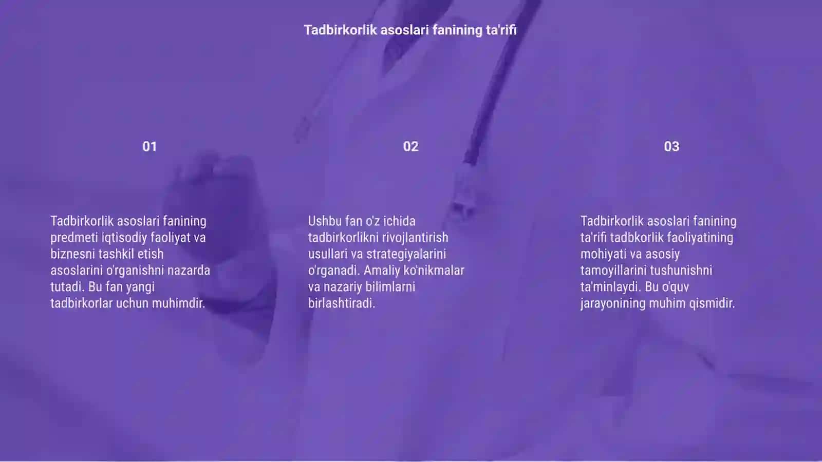 Tadbirkorlik asoslari fanining predmeti va oʻrganish usullari 3
