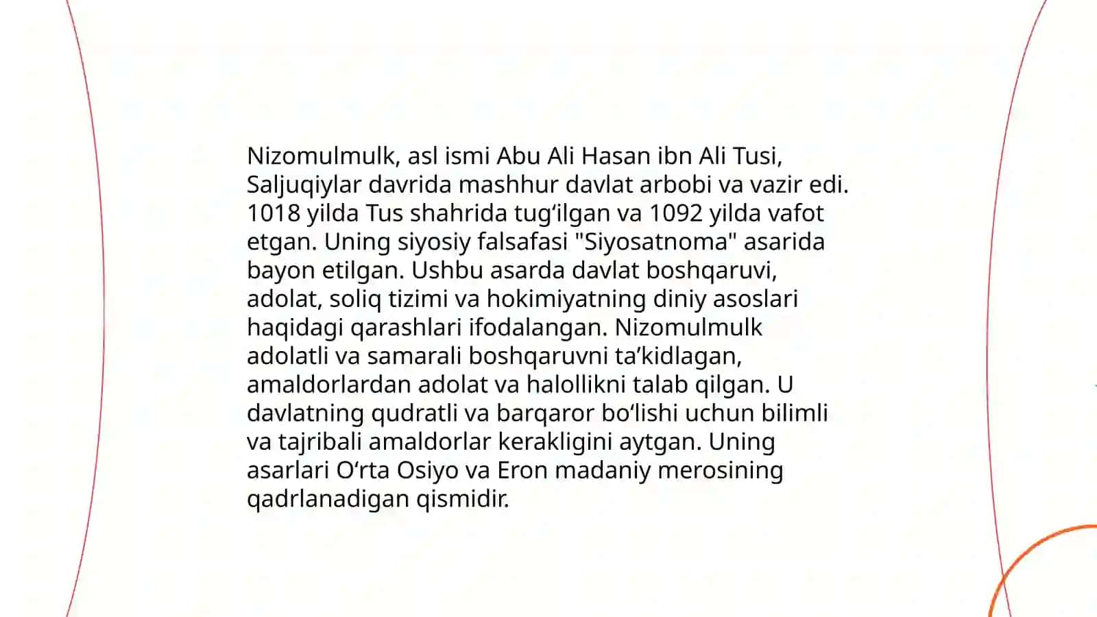 Nizomulmulk "Siyosatnoma" asaridagi hikoyalar tahlili 3