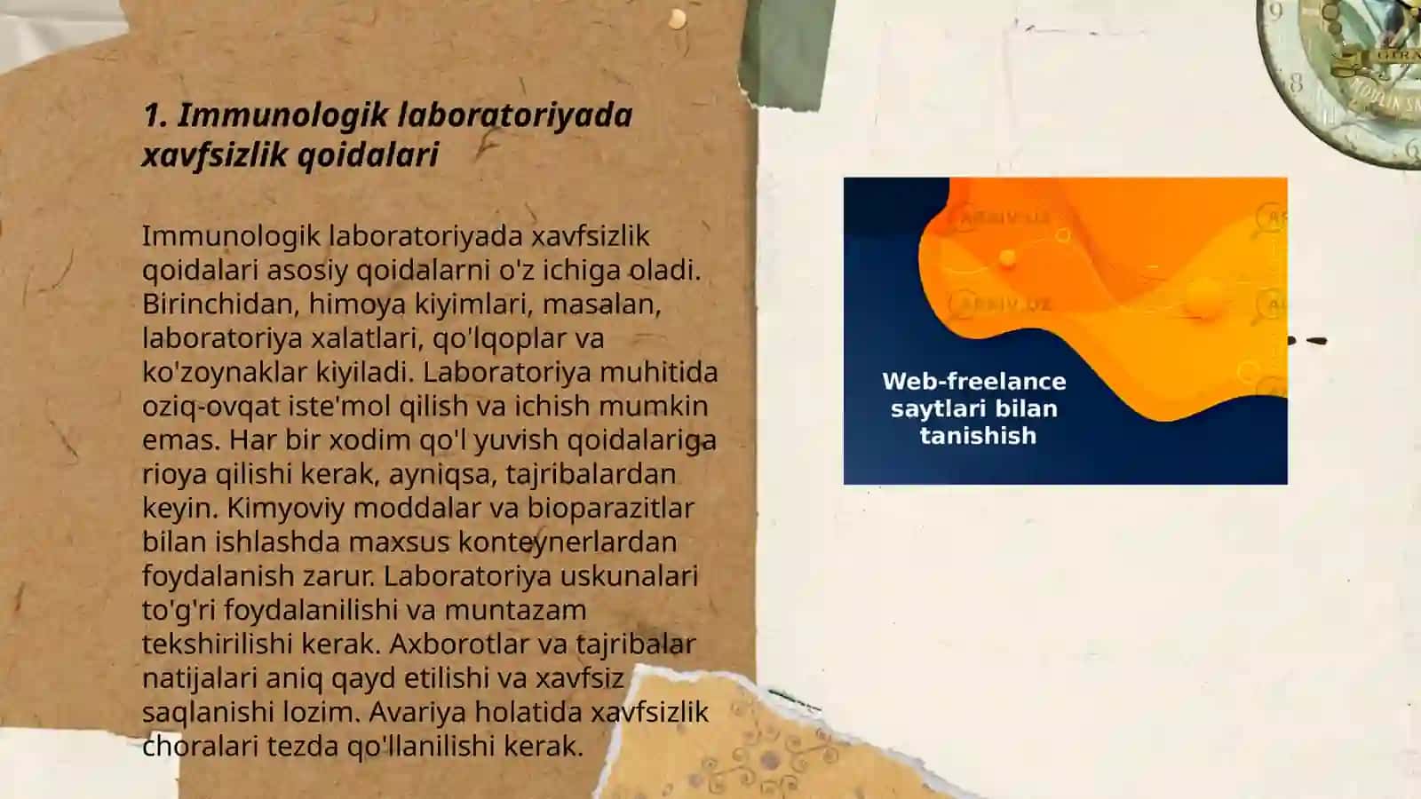 Immunologik labaratoriyada ishlashning texnik qoidalar bilan tanishish 3