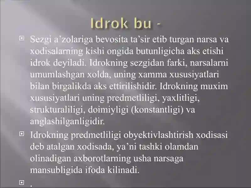 IDROK VA TASAVVUR TUSHUNCHALARI 3