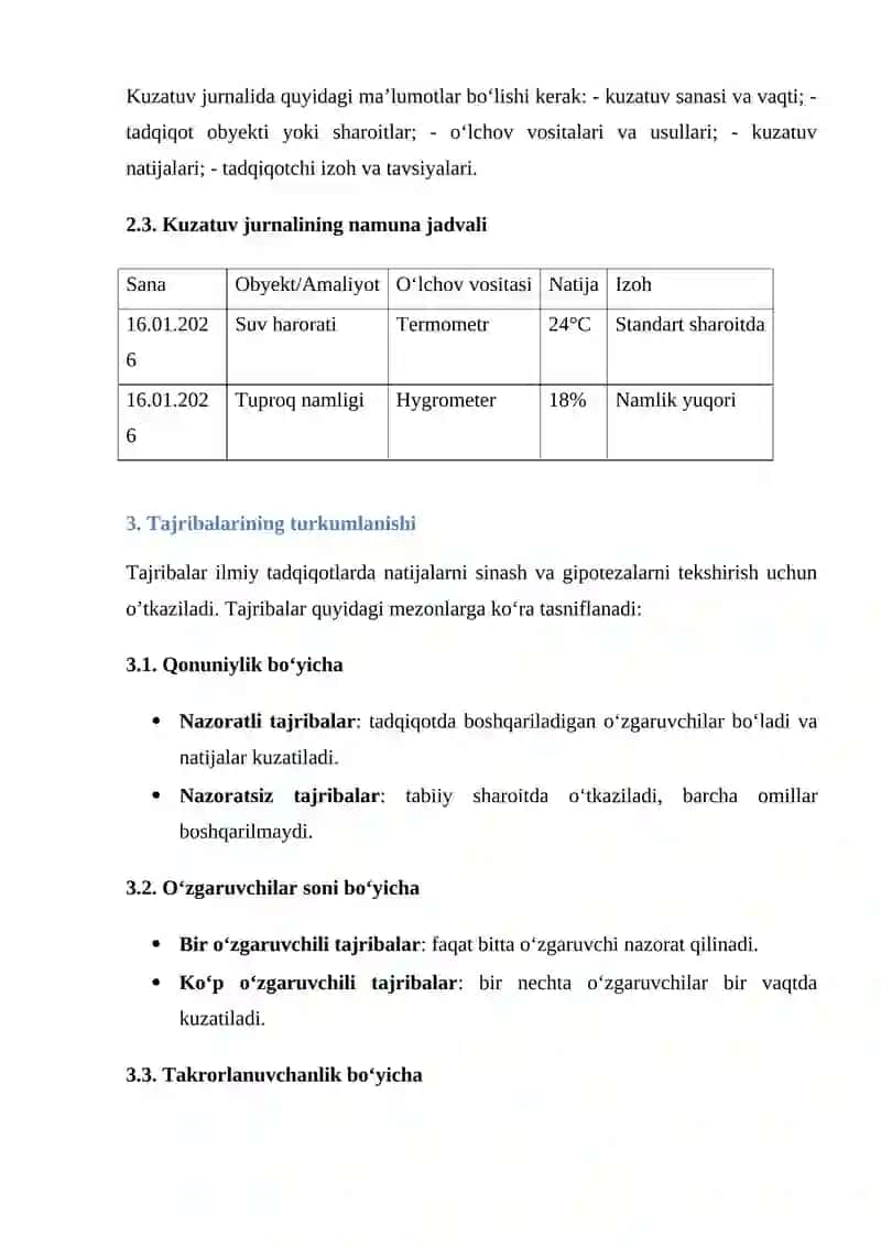 Kuzatuv jurnali 3