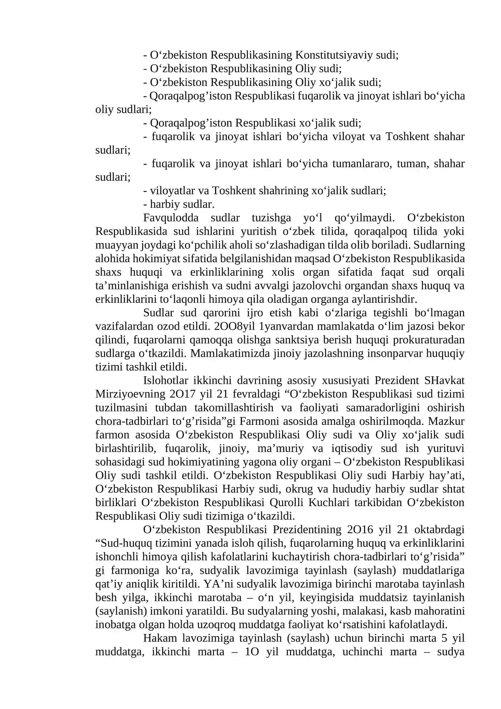 O‘zbekistonda demokratik, fuqarolik jamiyati asoslarining shakllanishi, amalga oshirilgan siyosiy islohotlar 3