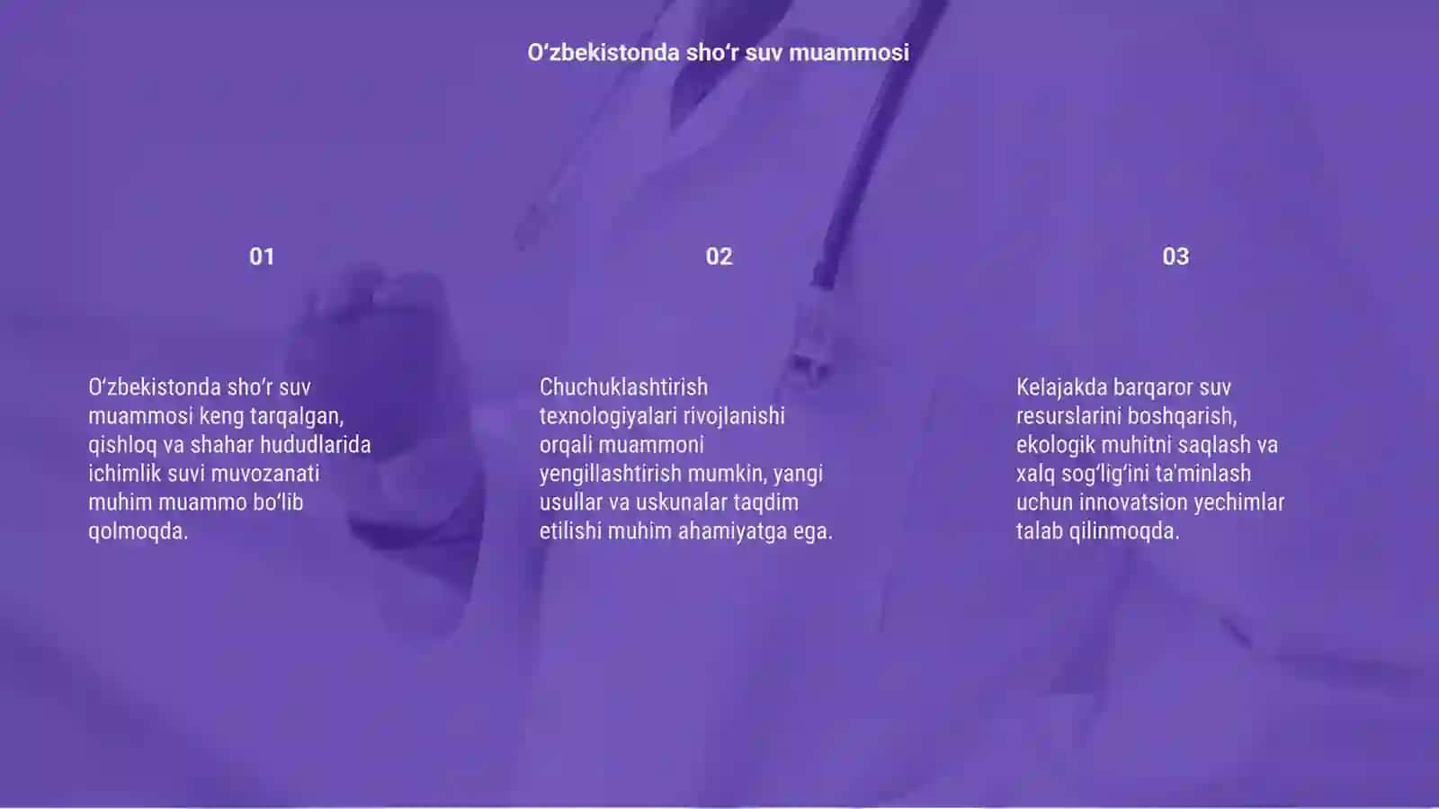Oʻzbekistonda shoʻr suvlarni chuchuklashtirish: Kelajak uchun yechimlar 3