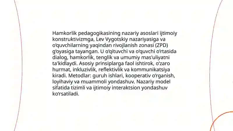 Hamkorlik pedagogikasining kontseptual ĝoyalari 3