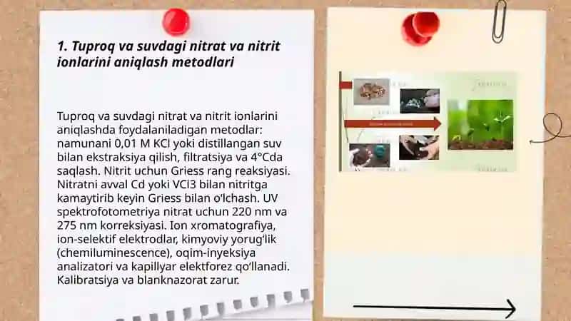 Tuproq va suvning ifloslanishida ion birikmalarini aniqlash va tozalash 3