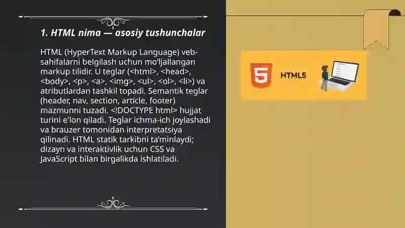 HTML nima va qanday ishlaydi 3