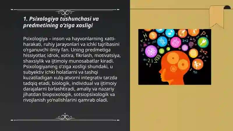 Psixologiya faniga kirish va fanning rivojlanish tarixi 3