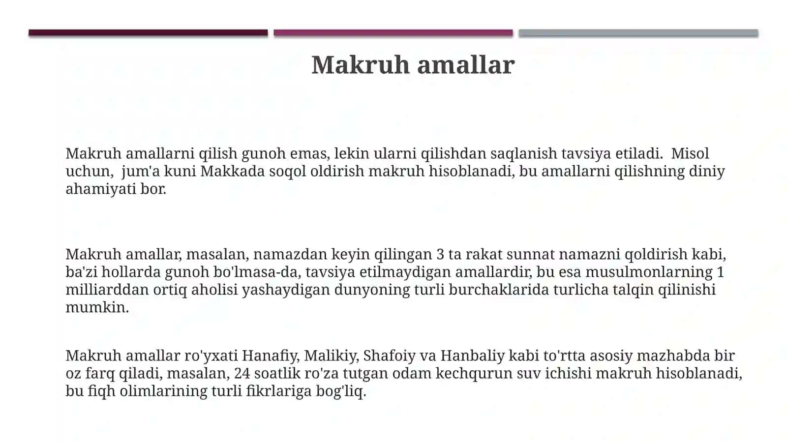 Islomda amallar kategoriyasi 3