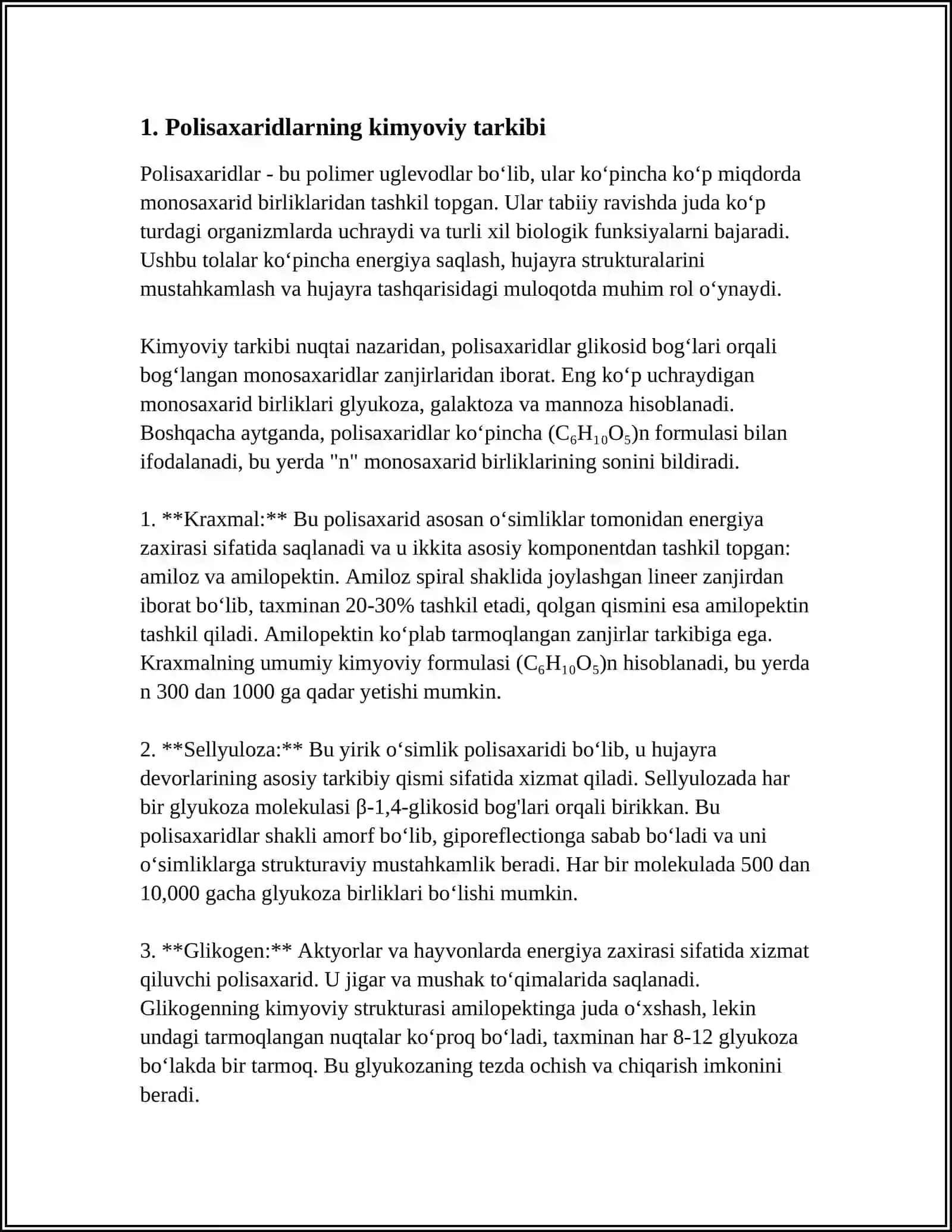 POLISAXARIDLAR VA ULARNING BIOLOGIK AHAMIYATI 3