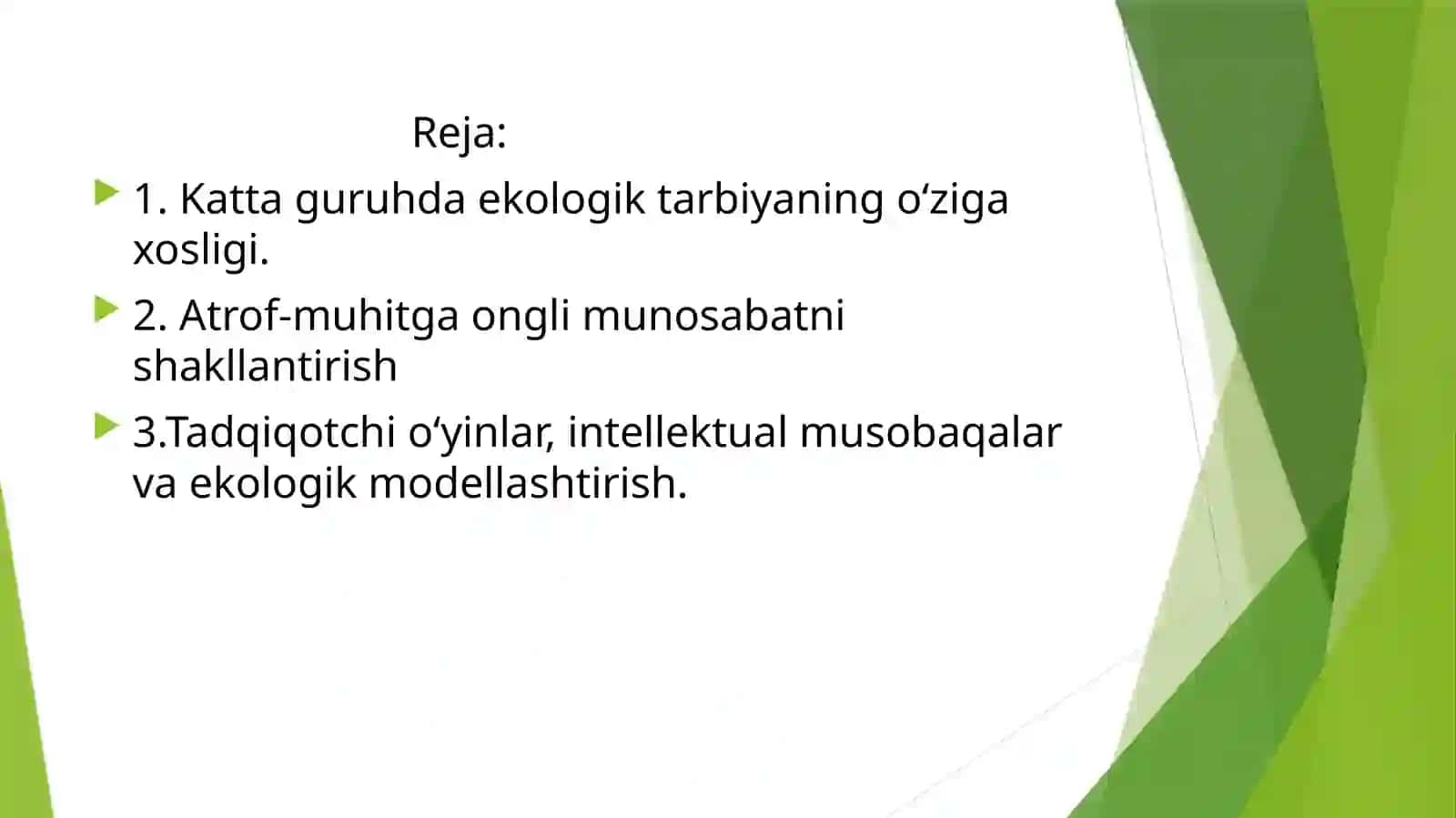 O'rtaguruhdagi tabiatga oid o'yinlarni tashkil etishning mashg'ulotishlanmalarini tuzish 3