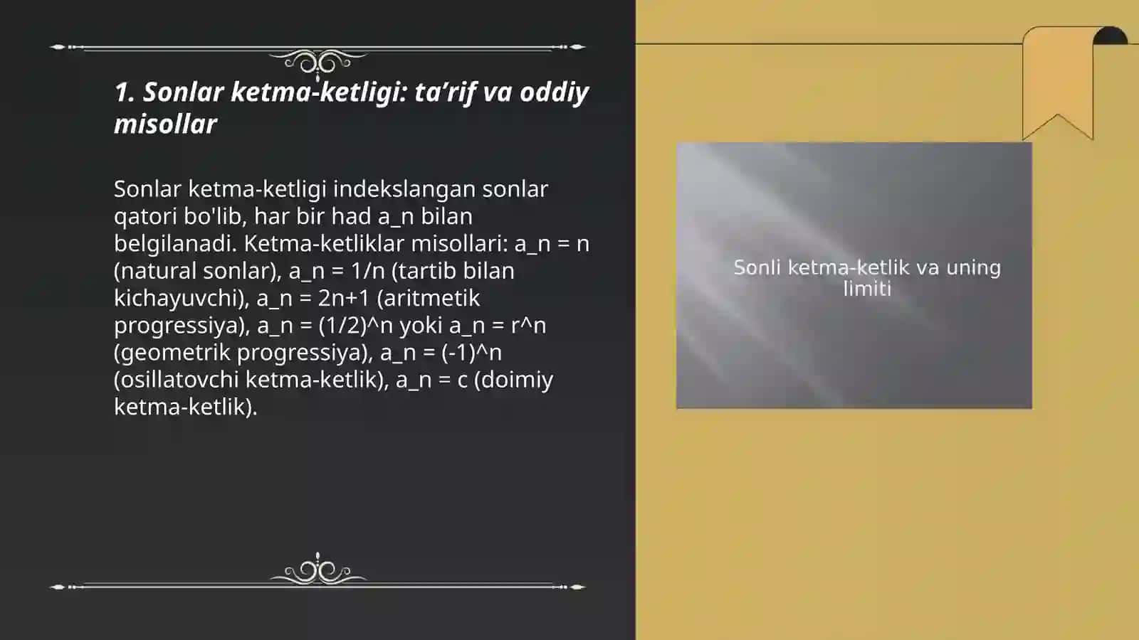 Sonlar ketma ketligi va uning limiti 3