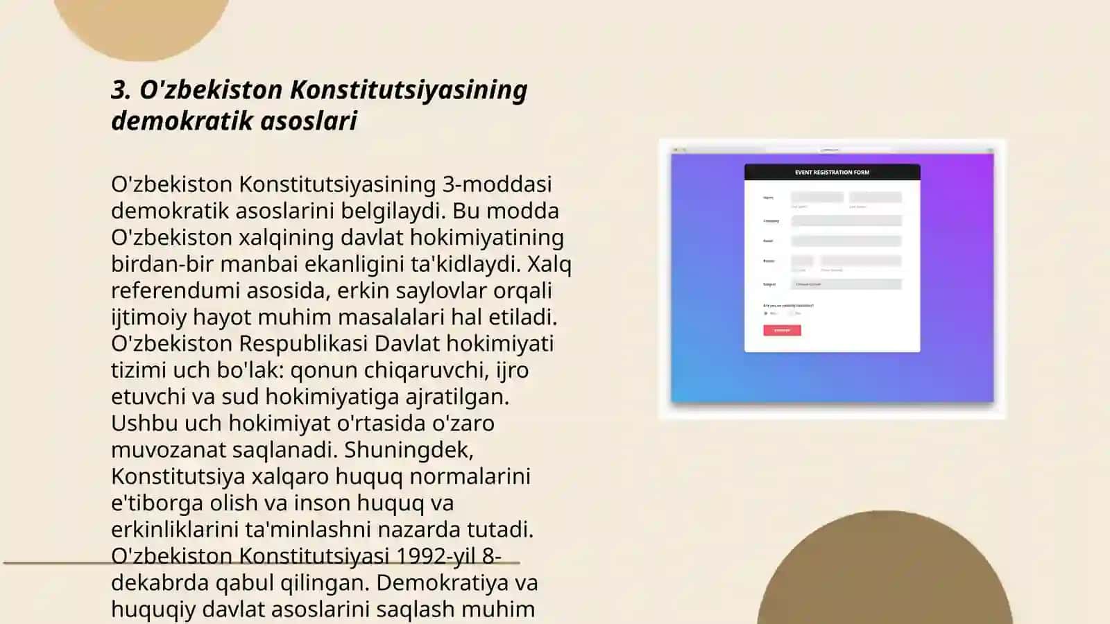Iqtisodiy islohotlar, xususiy mulkchilikning shakllanishi. O'zbekistonda bozor munosabatlarining rivojlanishi 3