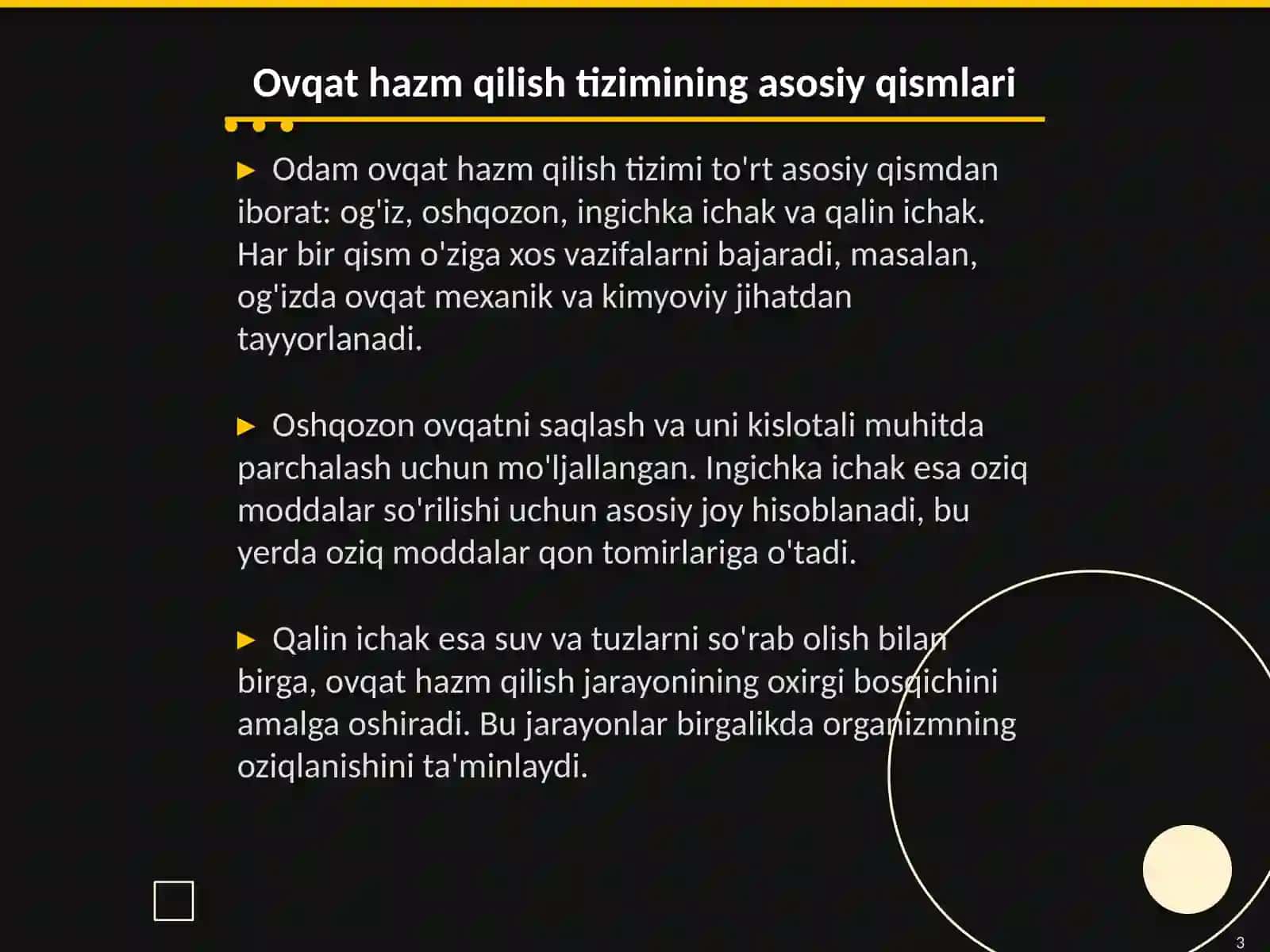 Odamlar ovqat hazm qilish tizimi 3