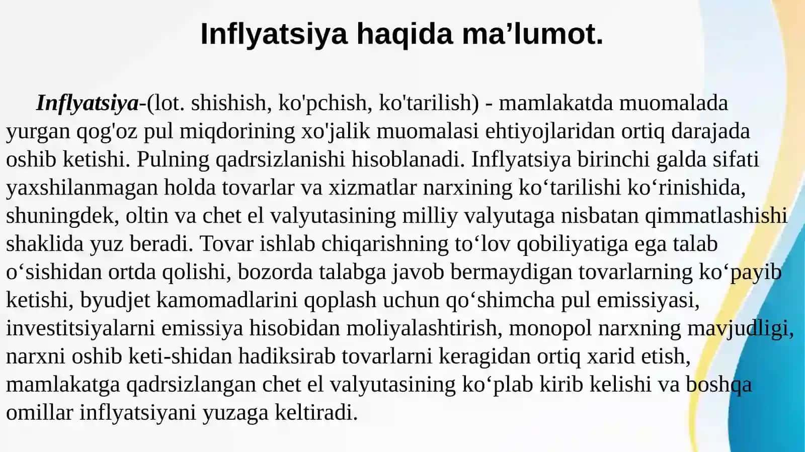 Inflyatsiya va aksilinflyatsiya siyosati. 3