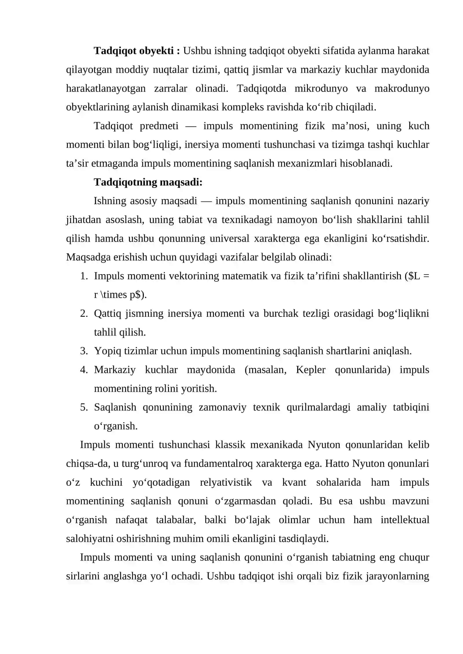 Implus momenti va uning saqlanish qonuni 3