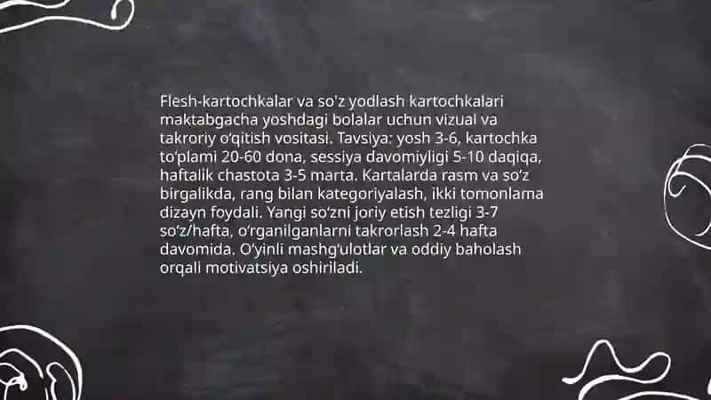Flesh-kartochkalar va so'z yodlash kartochkalari 3
