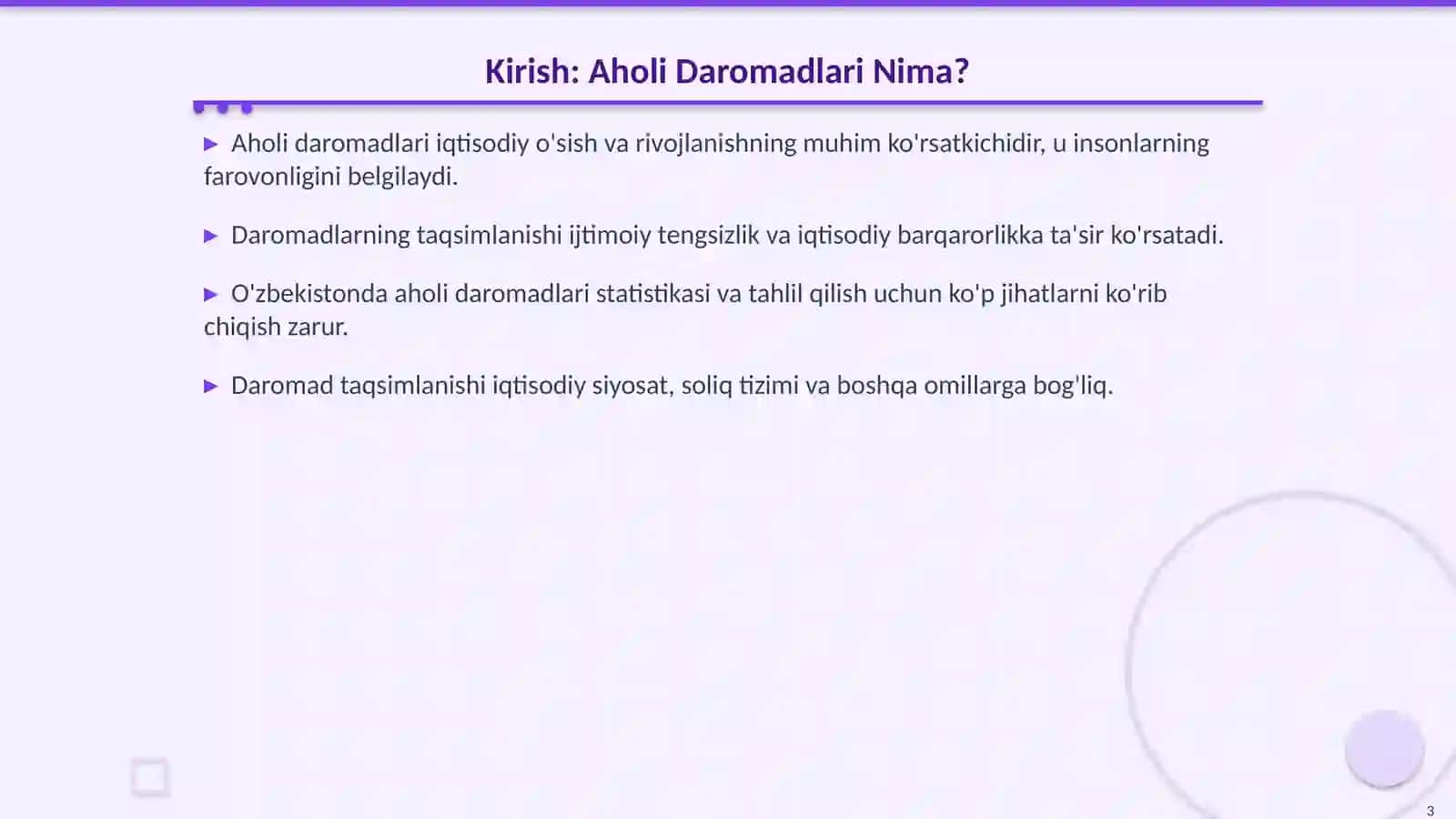 Aholining Daromadlari va Ularning Taqsimlanishi 3
