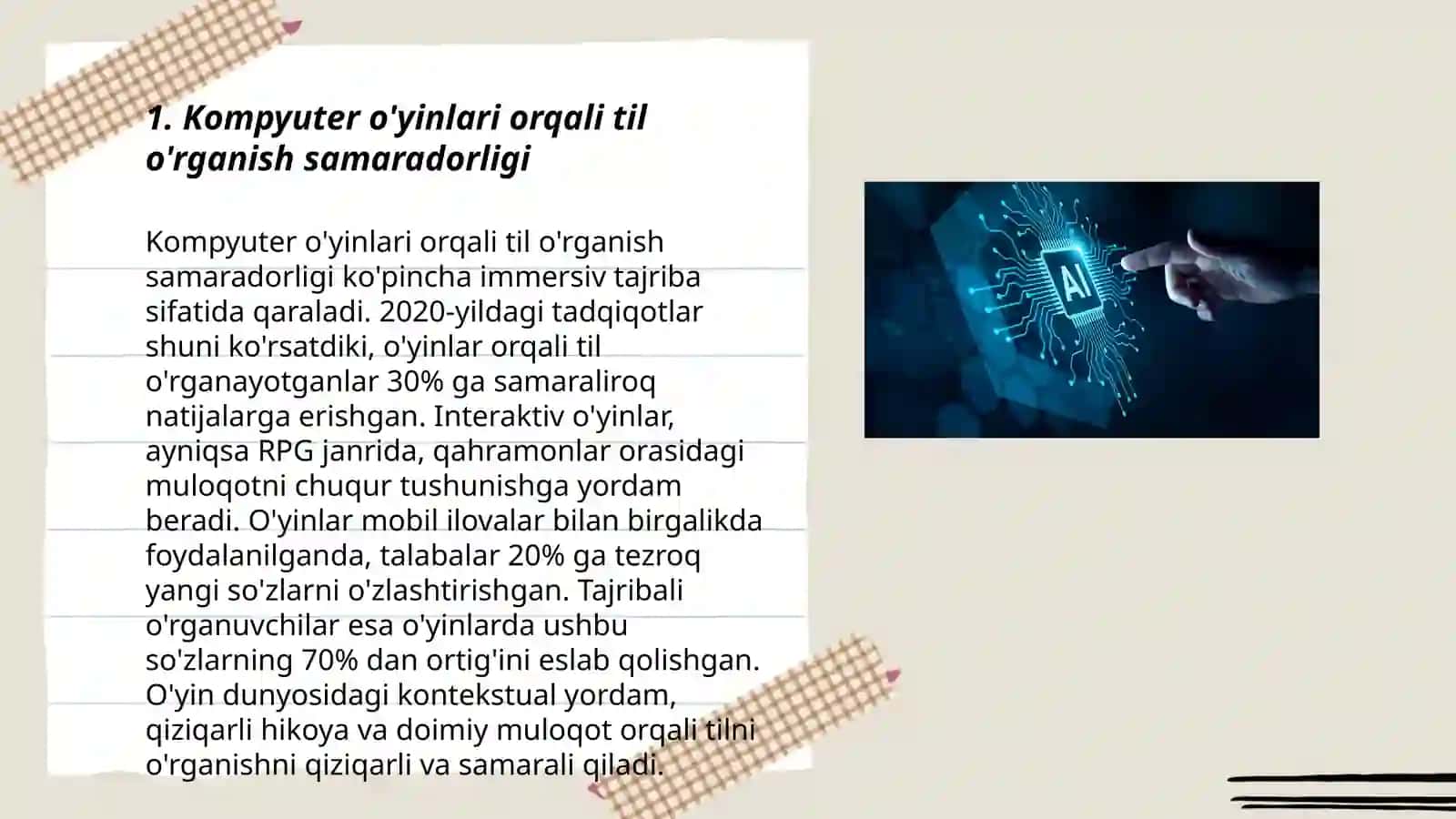 Kompyuter o'yinlari orqali til o'rganish samaradorligi 3